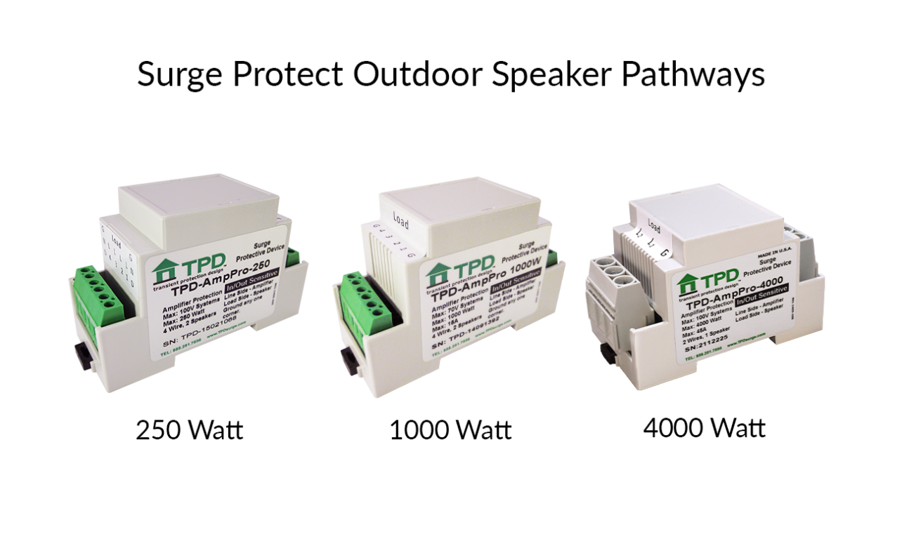 Surge Protect Outdoor Speakers 250 1000 4000 Watt