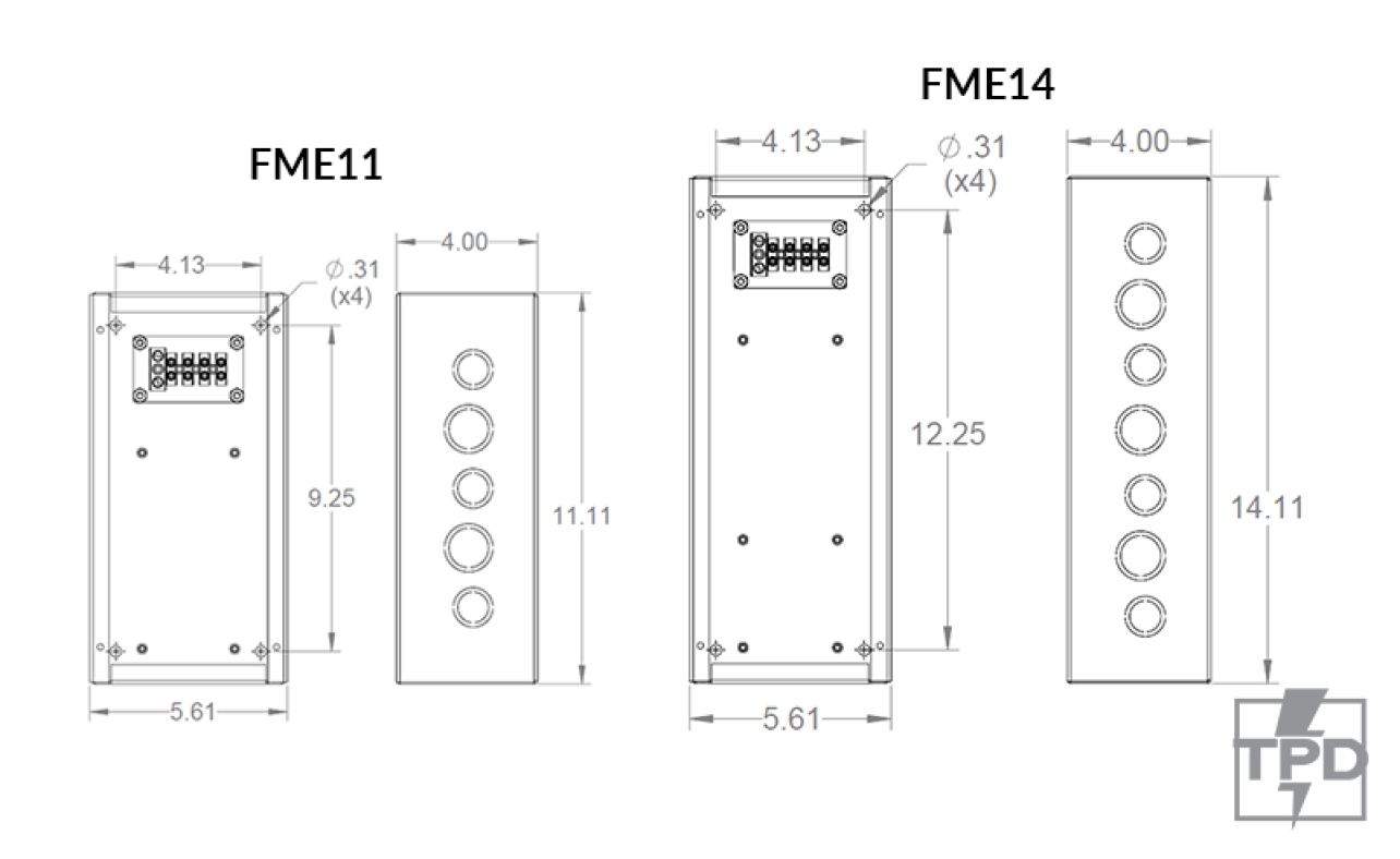 Flush Mount Enclosure Dimensions