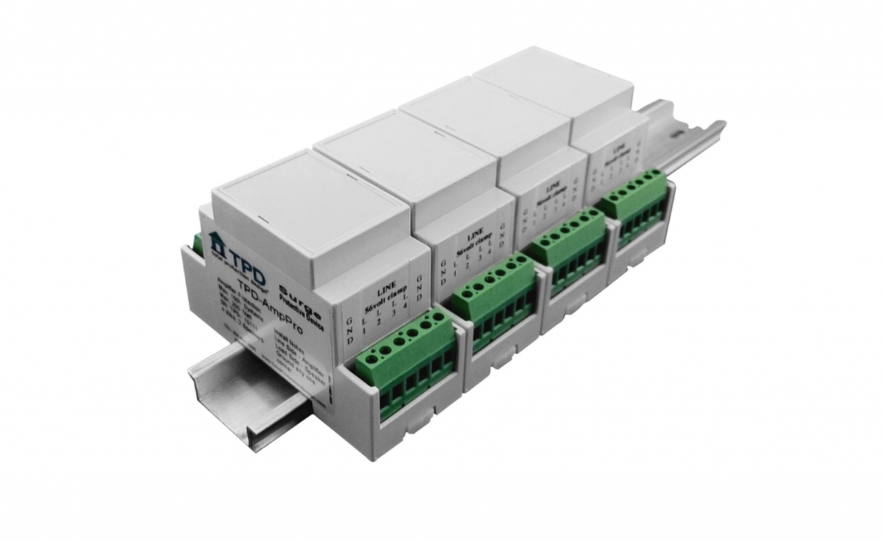 Amplifier Protection Mounted on Din Rail